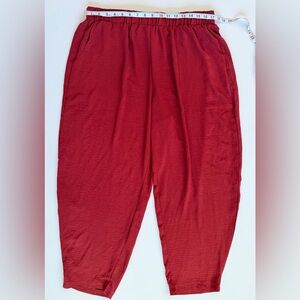 Red Pull-On Elastic Waist Pants 2XL Lightweight Relaxed Fit